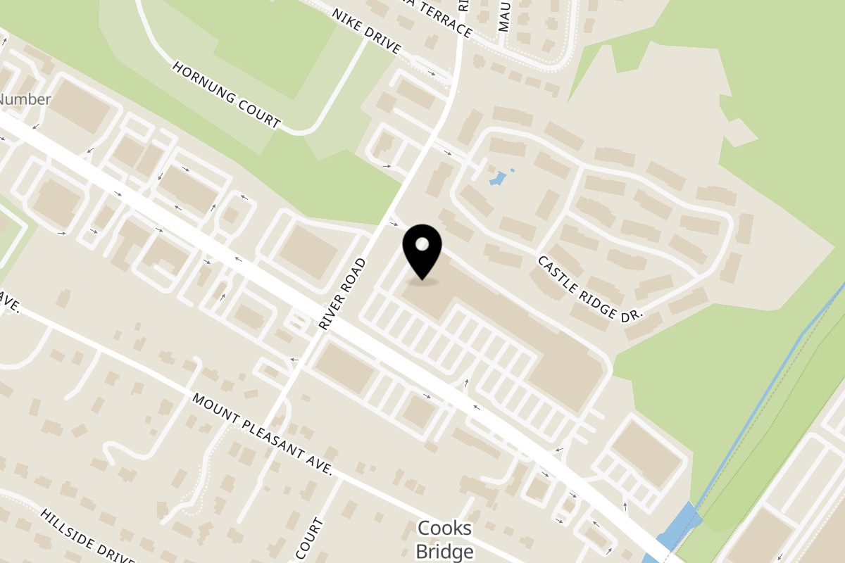 Map showing the location of Mangia Bene on 360 NJ-10 in East Hanover